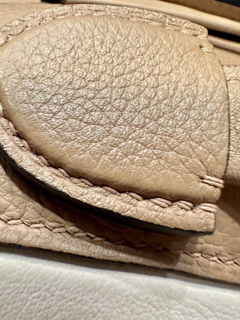 Hermès Mini Kelly 2424 Evercolor & Swift Chai & Nata & Potiron Silver Hardware - Image 15