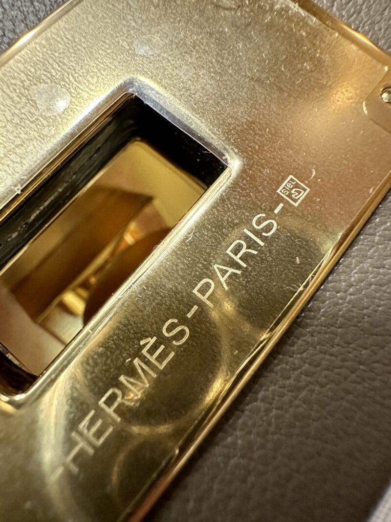 Hermès Mini Kelly 2424 Evercolor & Swift Beige Weimer & Etoupe Gold Hardware - Image 11