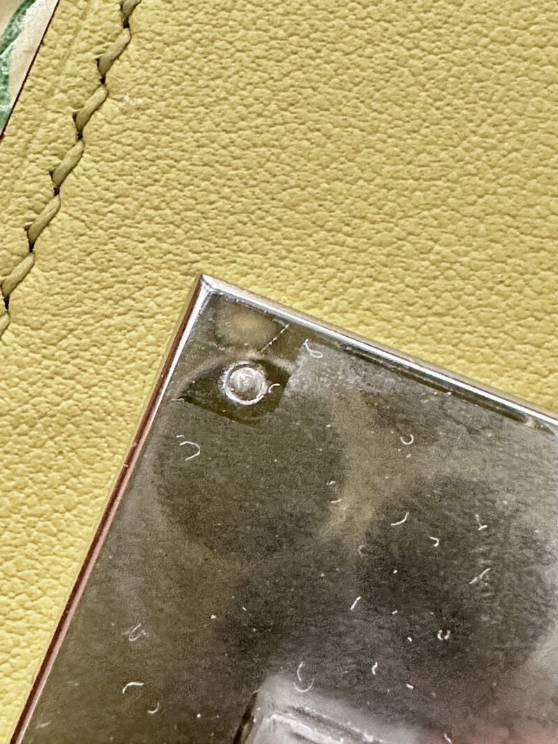 Hermès Mini Kelly 2424 Swift Citron Silver Hardware - Image 8