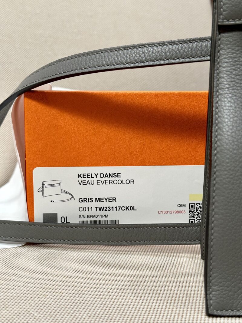 Hermès Kelly Danse 22 Evercolor Gris Meyer Gold Hardware