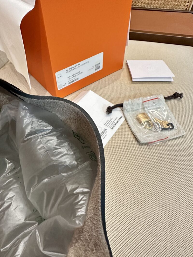 Hermès Picotin 18 Clemence Gris Asphalt Gold Hardware - Image 6
