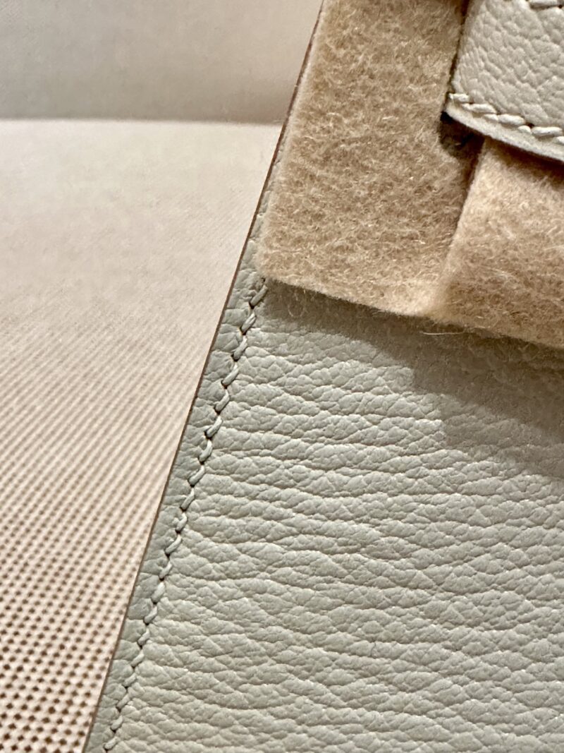 Hermès Mini Kelly 19 Chevre Mushroom Silver Hardware - Image 8