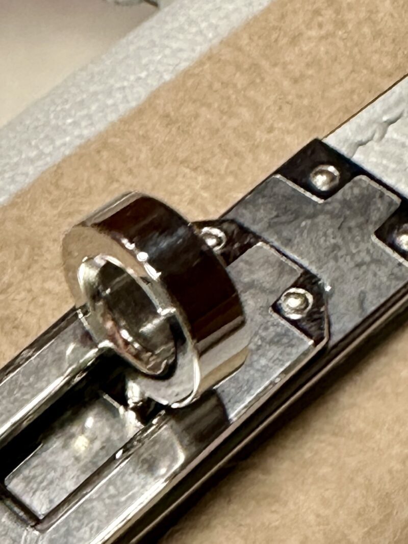 Hermès Mini Kelly Chevre Blue Brume Silver Hardware - Image 14