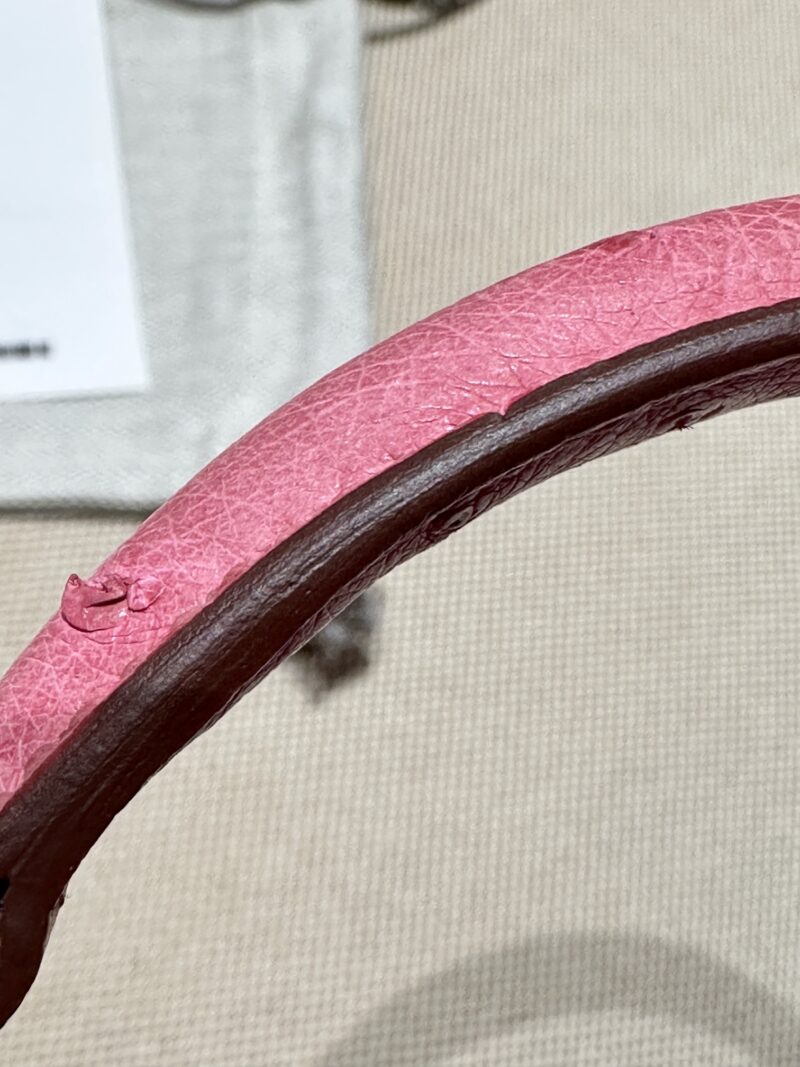 Hermès Mini Kelly Ostrich Rose Bubble Silver Hardware - Image 15