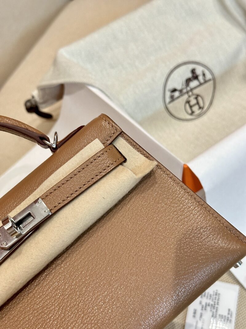 Hermès Mini Kelly 19 Chevre Quebracho Silver Hardware - Image 3