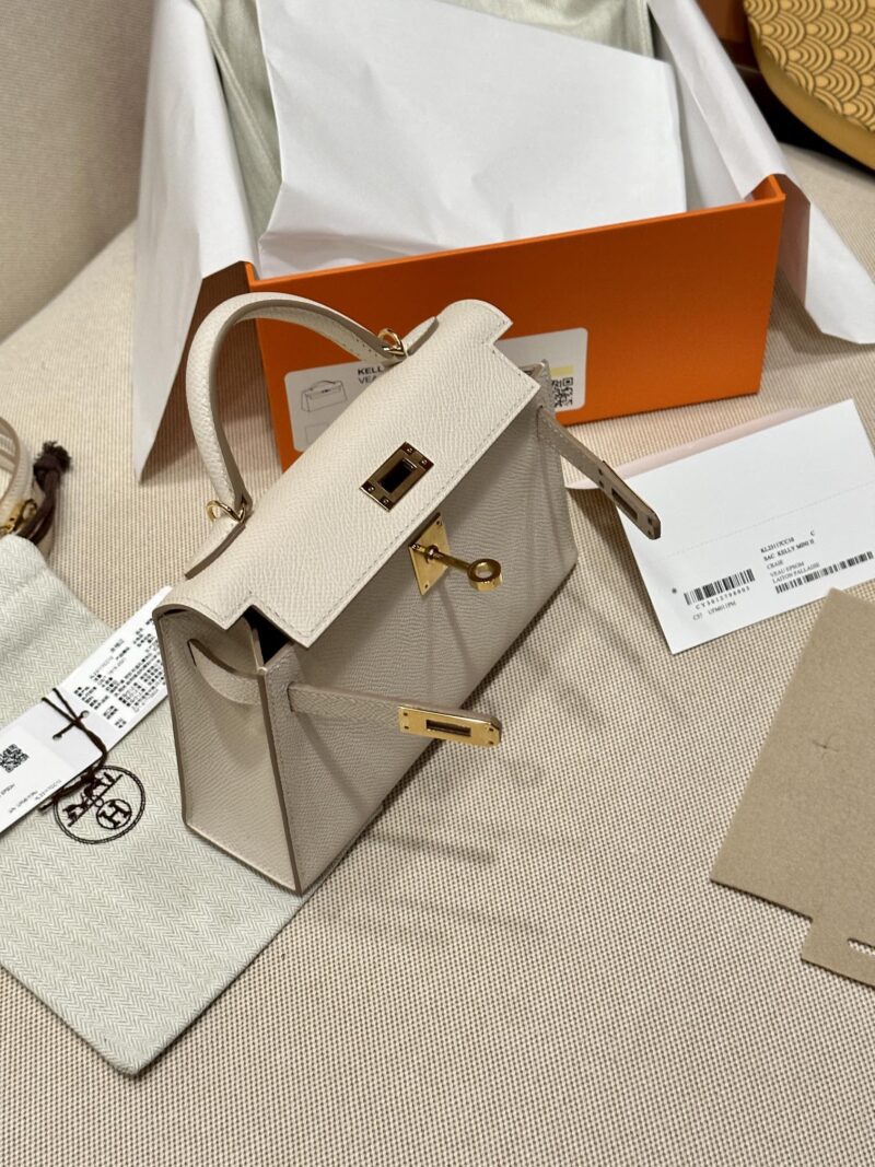 Hermès Mini Kelly 19 Epsom Craie Gold Hardware - Image 4