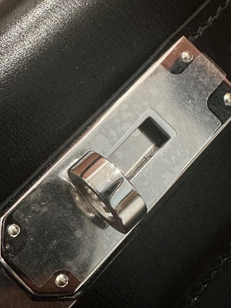 Hermès Kelly 28 Box Noir Silver Hardware - Image 12