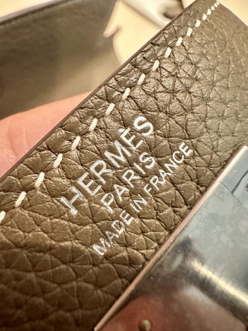 Hermès Kelly 28 Togo Etoupe, Silver Silver Hardware - Image 12