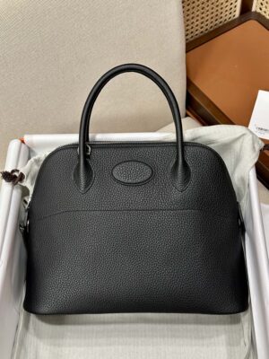 Hermès Bolide 31 Taurillon Clemence Noir Silver Hardware