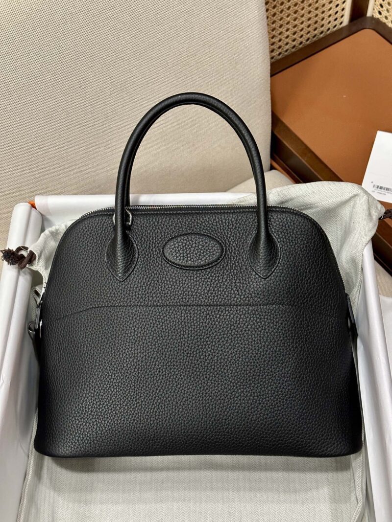 Hermès Bolide 31 Taurillon Clemence Noir Silver Hardware