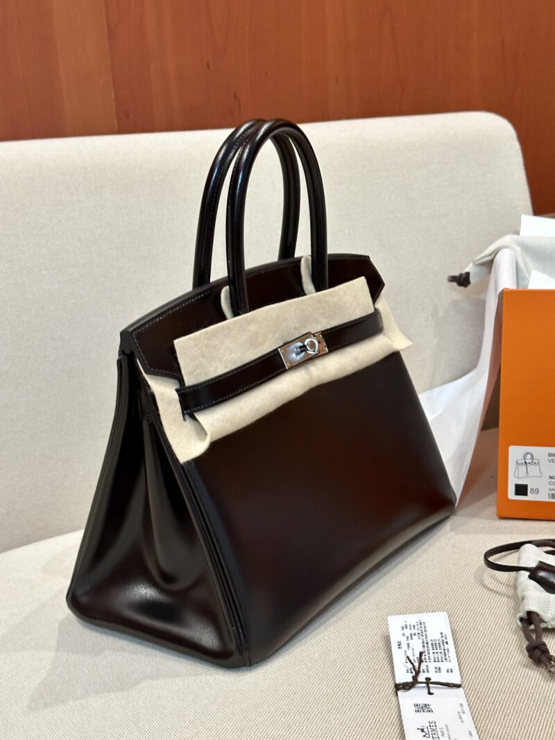 Hermès Birkin 30 Noir Box Palladium Hardware - Image 4