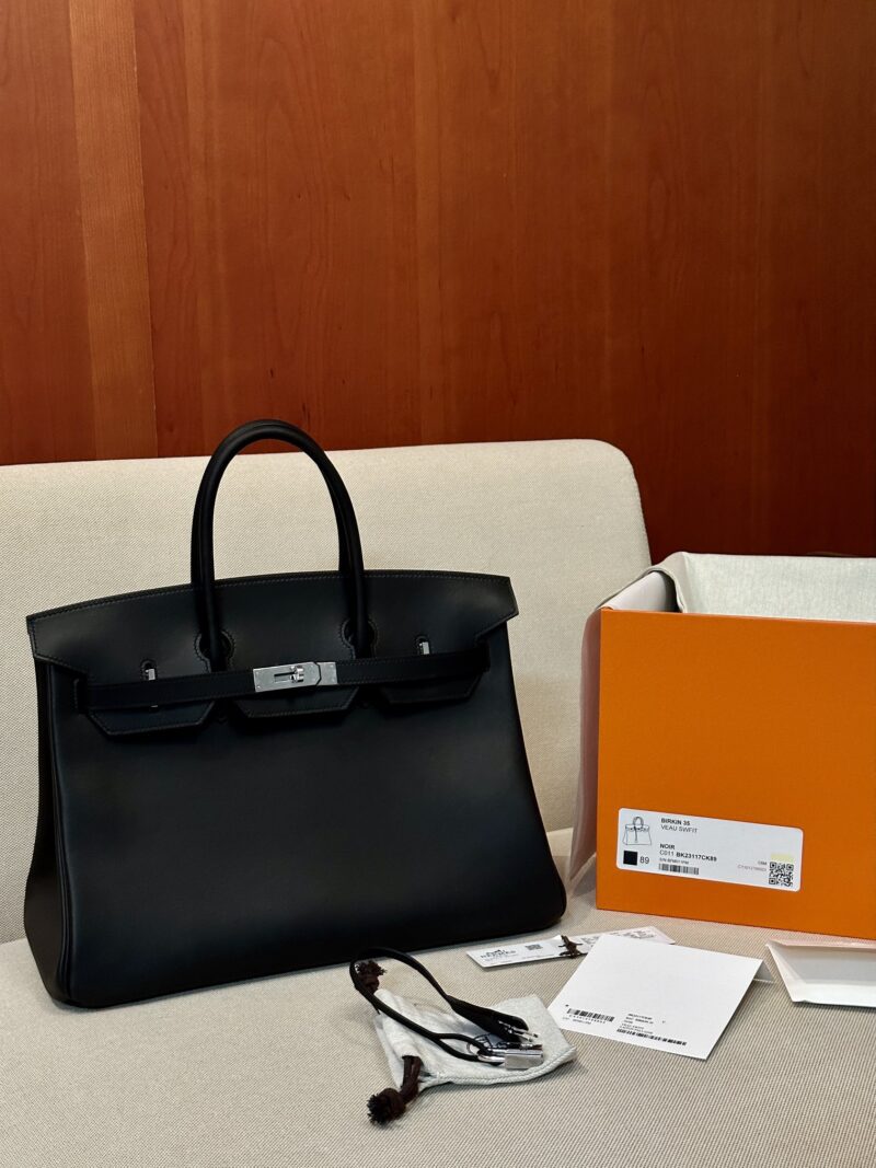 Hermès Birkin 35 Noir Swift Palladium Hardware