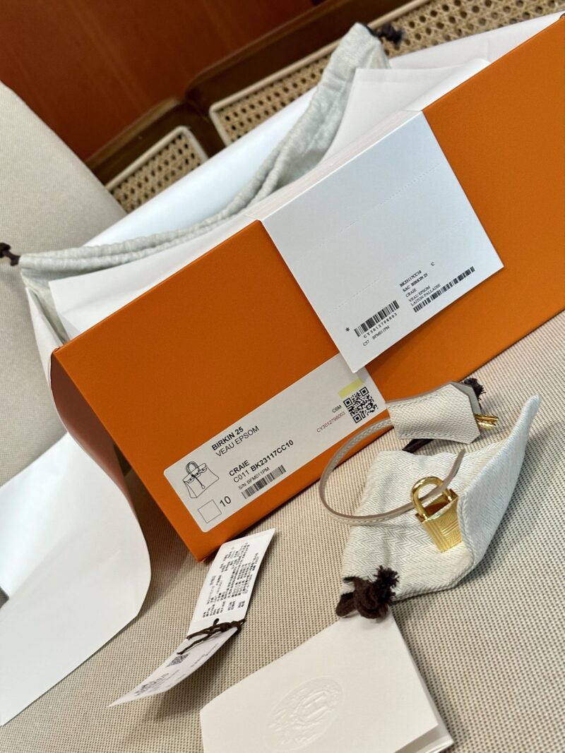 Hermès Birkin 25 Craie Epsom Gold Hardware - Image 13