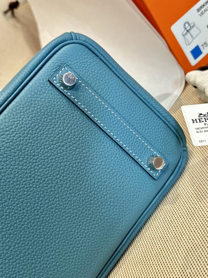 Hermès Birkin 25 Blue Jean Togo Palladium Hardware - Image 6
