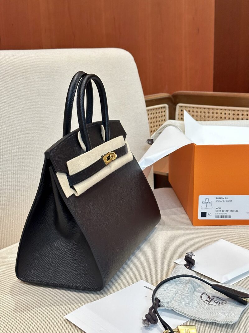 Hermès Birkin 25 Noir Epsom Gold Hardware - Image 3
