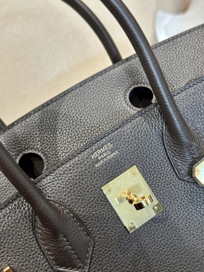 Hermès Birkin 30 Ebene, Gold Togo Gold Hardware - Image 9