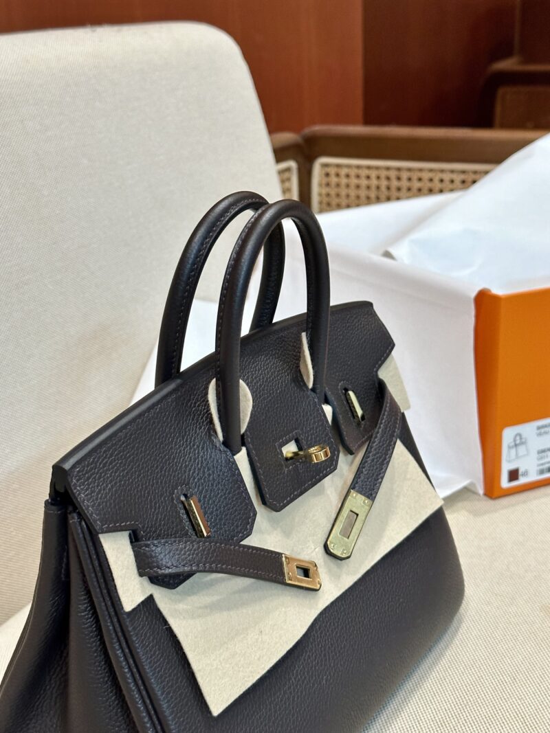 Hermès Birkin 25 Ebene, Gold Togo Gold Hardware - Image 6