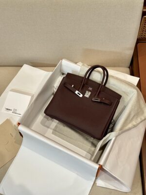 Hermès Birkin 25 Rouge Sellier, Silver Togo Palladium Hardware