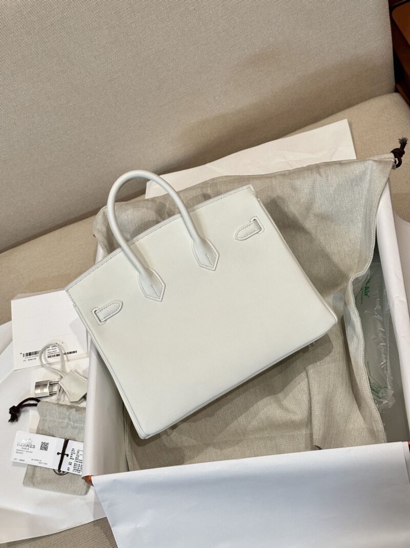 Hermès Birkin 25 New White Swift Palladium Hardware - Image 2