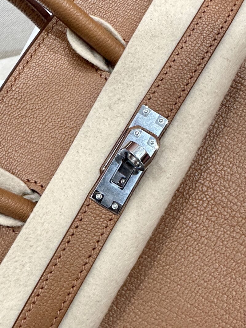 Hermès Birkin 25 Gold Chevre Palladium Hardware - Image 9