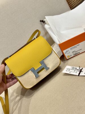Hermès Constance 19 Amber Epsom Palladium Hardware