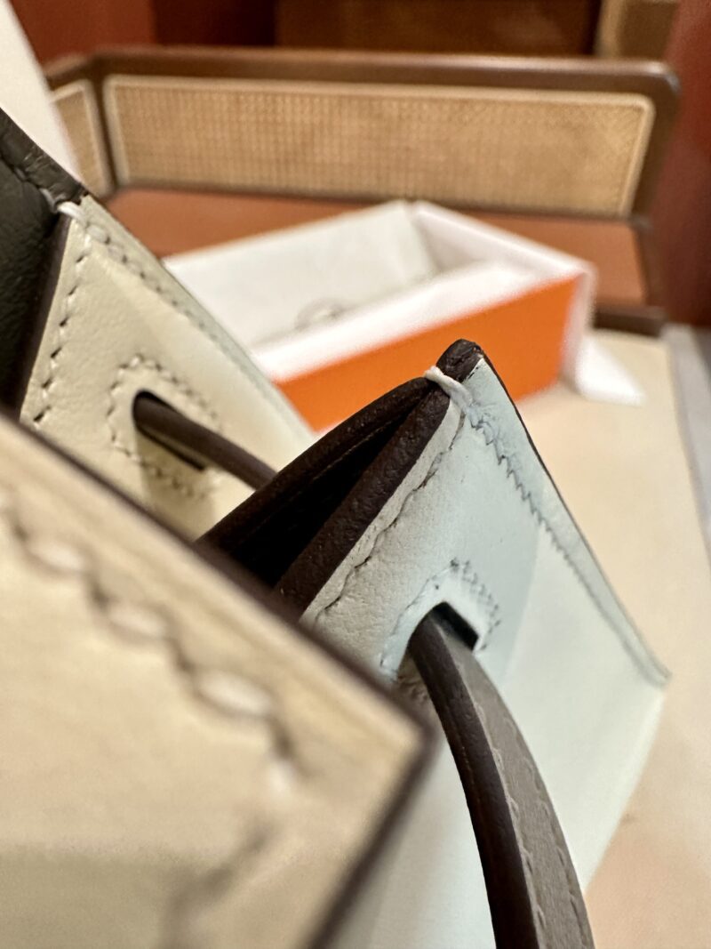 Hermès Kelly Pochette Nata, Gris Asphalt Swift Palladium Hardware