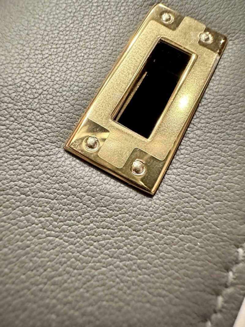 Hermès Kelly Pochette Etain Swift Gold Hardware