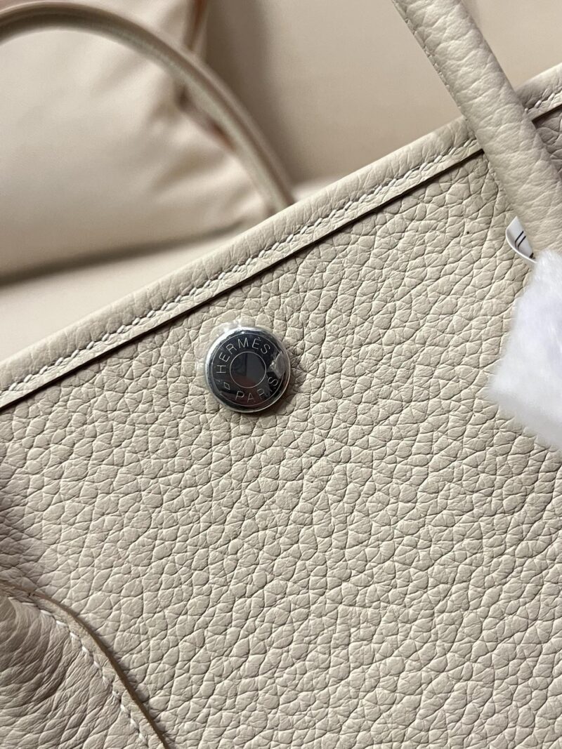 Hermès Garden Party 30 Country Leather Craie Silver Hardware - Image 6