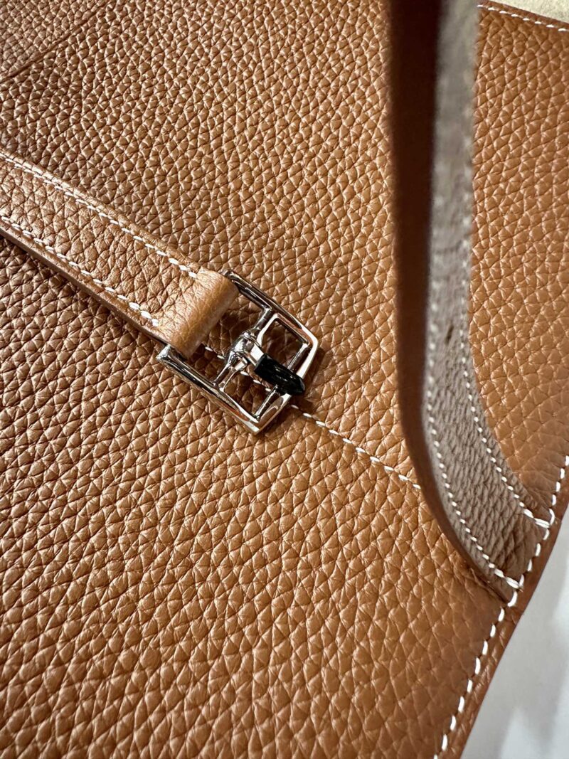 Hermès Halzan 25 Clemence Gold Silver Hardware - Image 6