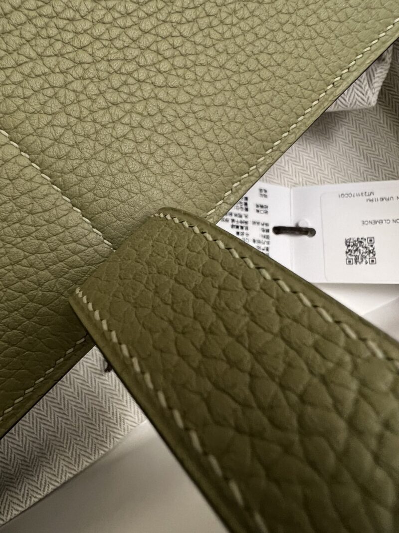 Hermès Halzan 25 Taurillon Clemence & Swift Sauge Gold Hardware - Image 7