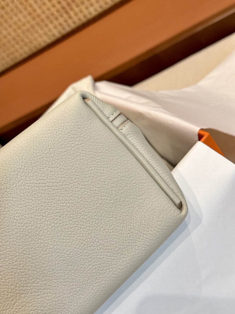 Hermès Mini Kelly 2424 Evercolor & Swift Beton Silver Hardware - Image 6