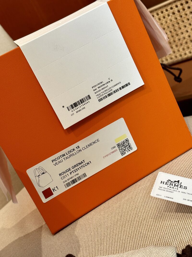 Hermès Picotin 18 Clemence Rouge Grenate Gold Hardware - Image 9