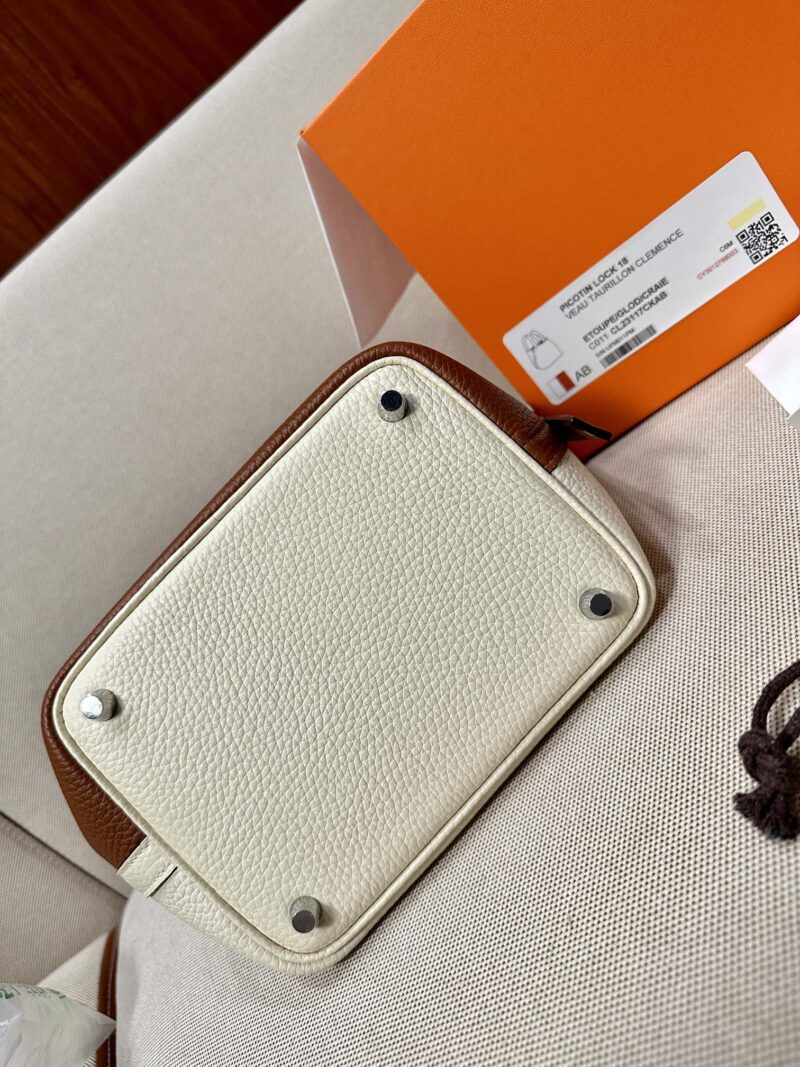 Hermès Picotin 18 Taurillon Clemence Nata & Etoupe Silver Hardware - Image 5