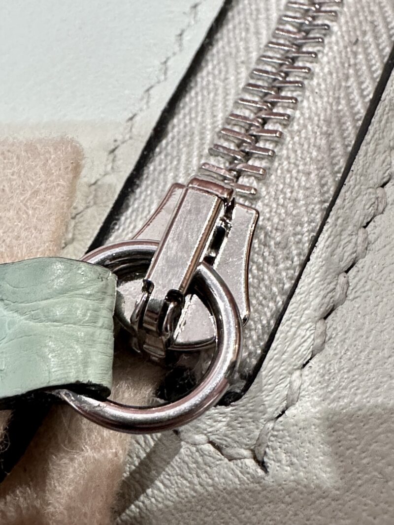 Hermès Mini Lindy 19 Swift & Crocodile Vert Fizz Silver Hardware - Image 12