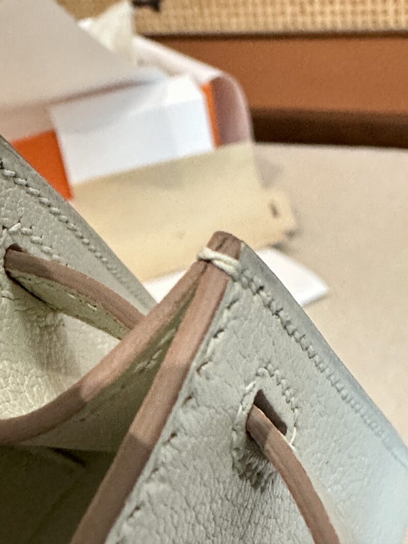 Hermès Mini Kelly 19 Chevre Mushroom Silver Hardware - Image 9