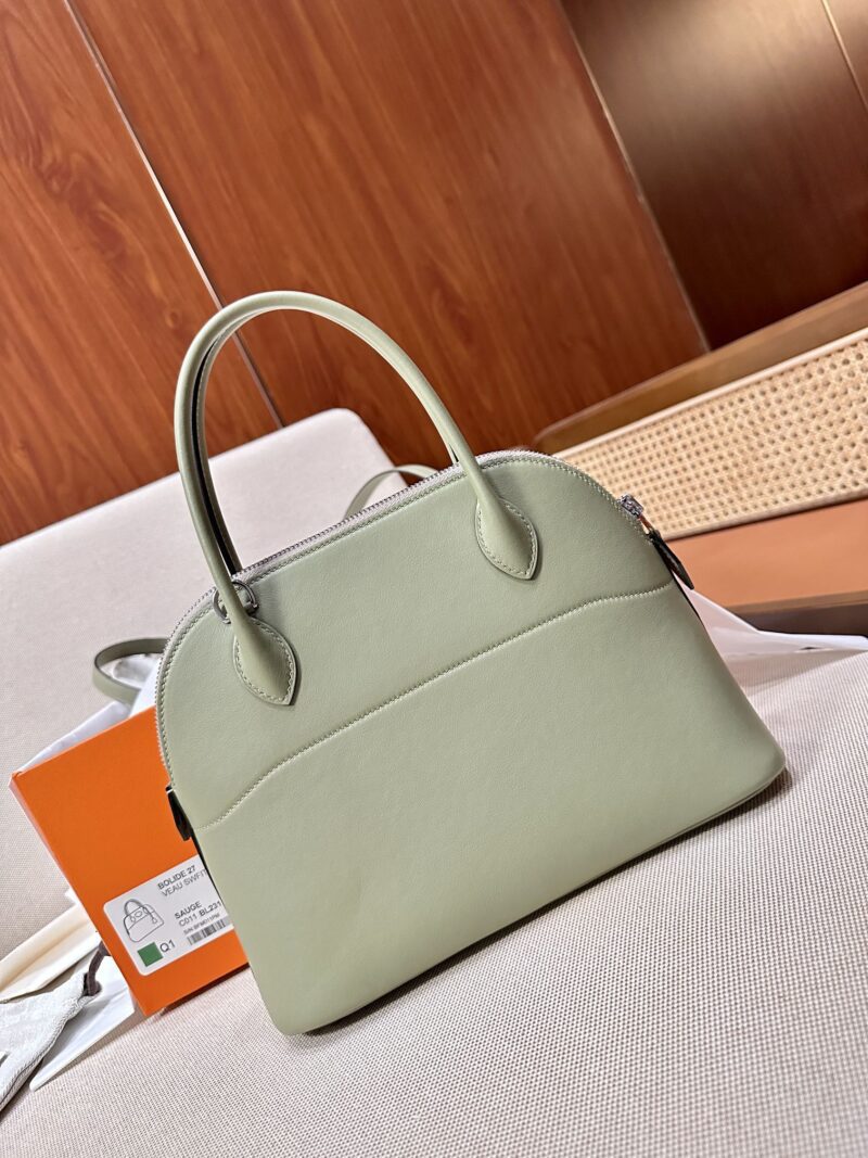 Hermès Bolide 27 Swift Sauge Silver Hardware