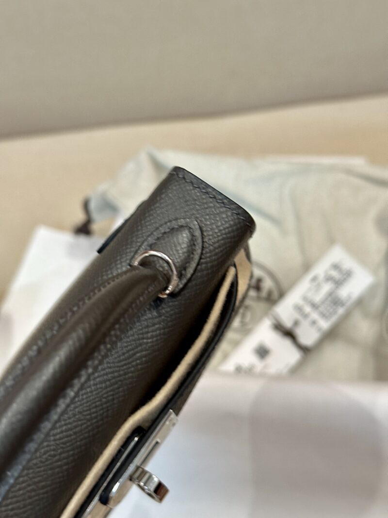 Hermès Mini Kelly 19 Epsom Gris Graphite Silver Hardware - Image 15