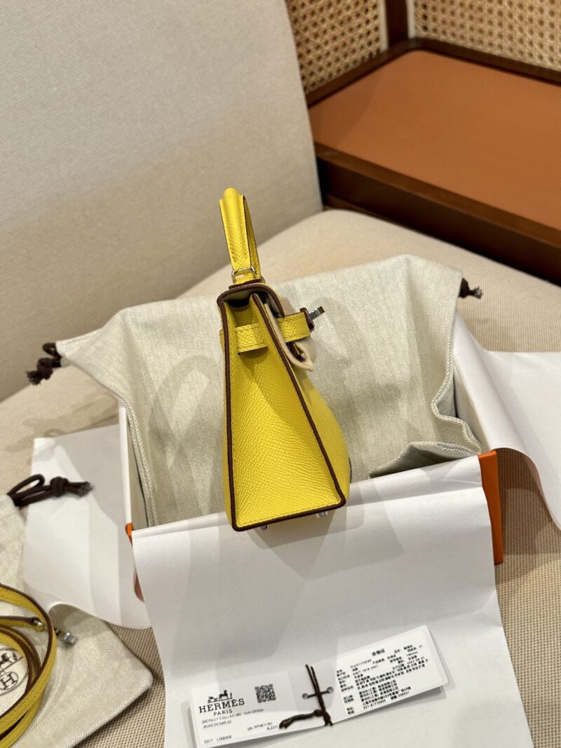 Hermès Mini Kelly 19 Epsom Jaune De Naples Silver Hardware - Image 5