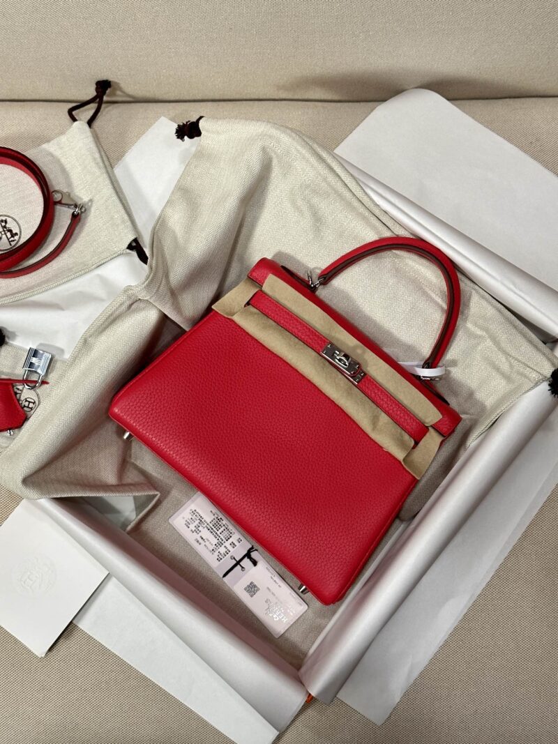 Hermès Kelly 25 Togo Rose Silver Hardware