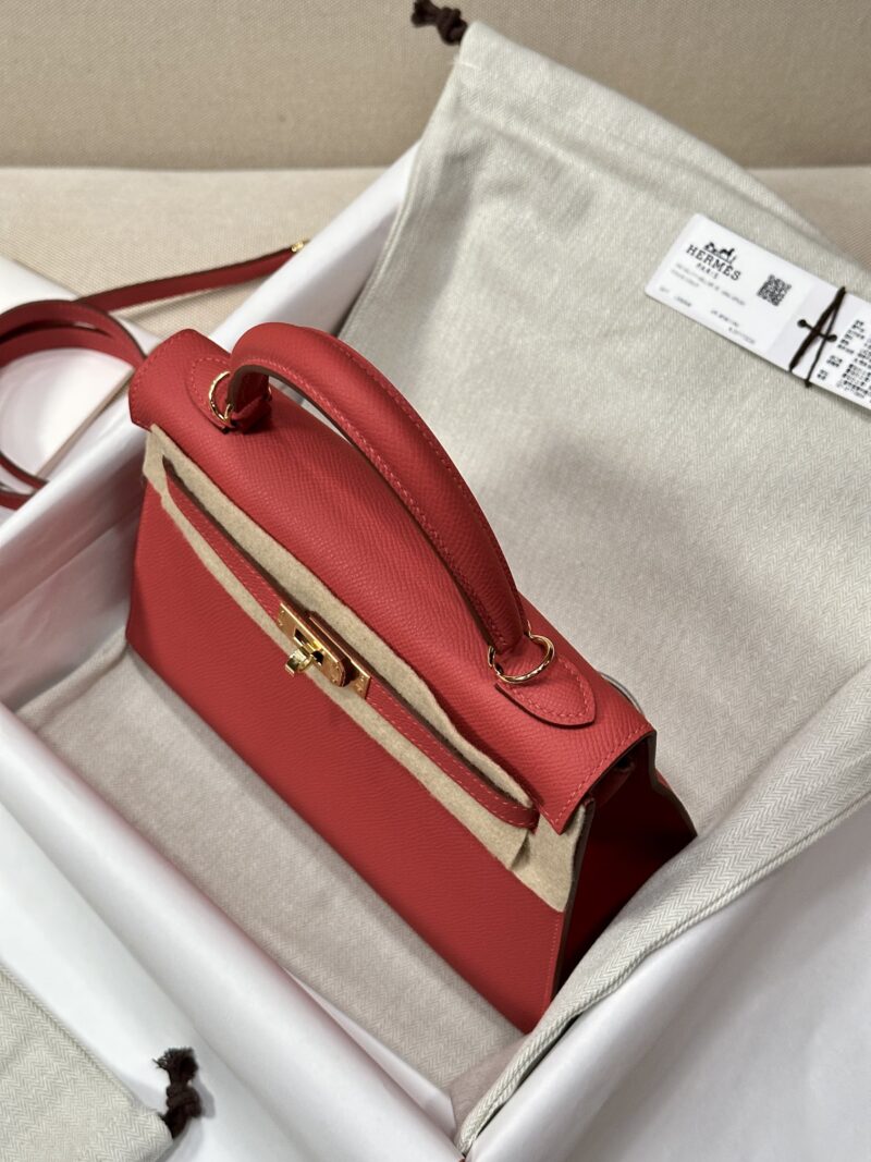 Hermès Kelly 25 Epsom Rouge Coeur Gold Hardware - Image 5