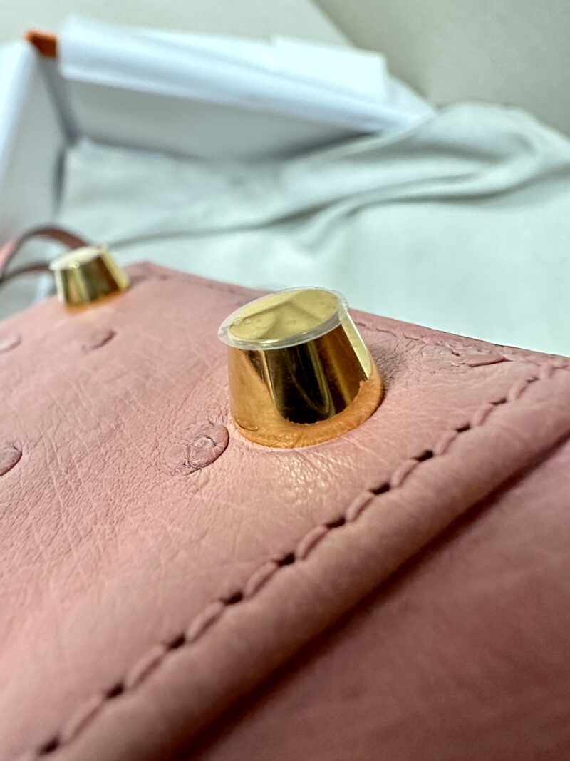 Hermès Kelly 25 Ostrich Terre Cuite Gold Hardware - Image 7