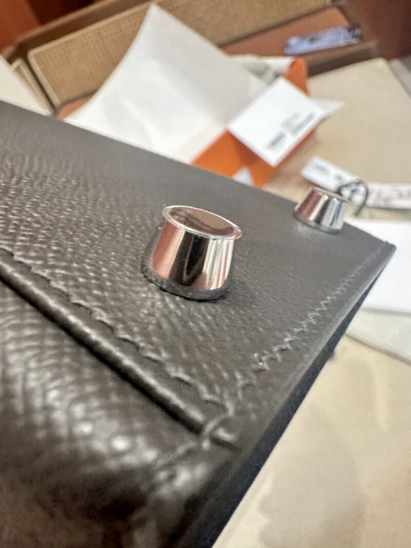 Hermès Kelly 25 Epsom Graphite Silver Hardware - Image 6