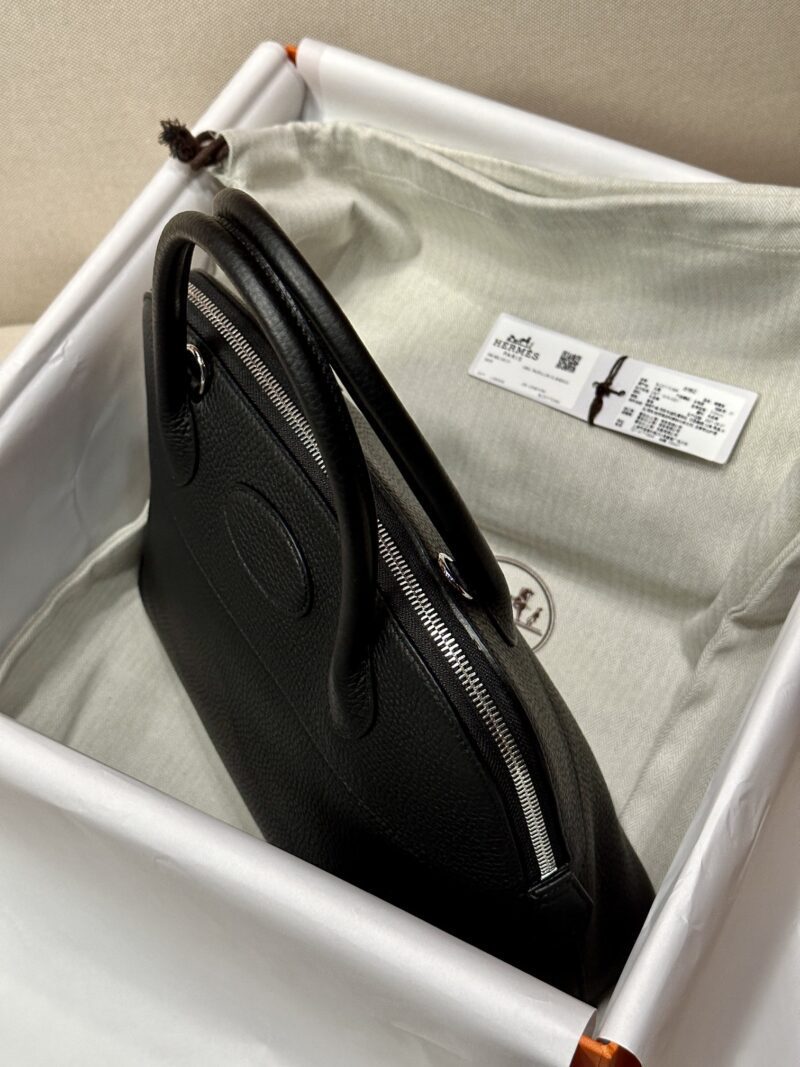 Hermès Bolide 31 Taurillon Clemence Noir Silver Hardware