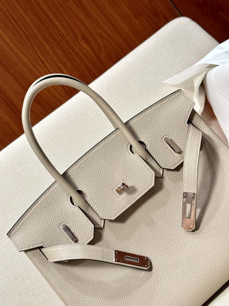 Hermès Birkin 30 Gris Tourterelle Togo Palladium Hardware - Image 8
