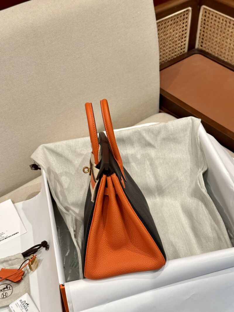 Hermès Birkin 25 Feu Orange, Noir Togo Gold Hardware - Image 5