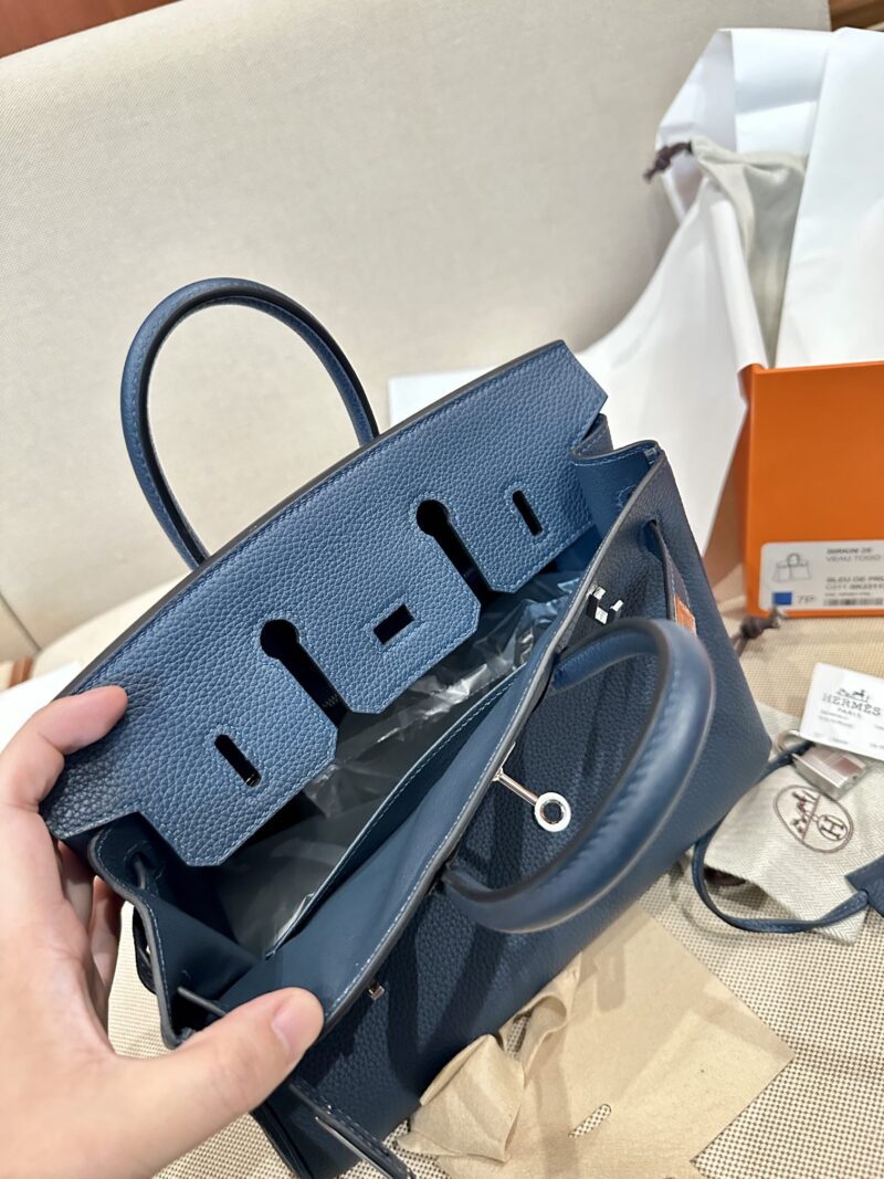Hermès Birkin 25 Blue De Prusse, Silver Togo Palladium Hardware - Image 5