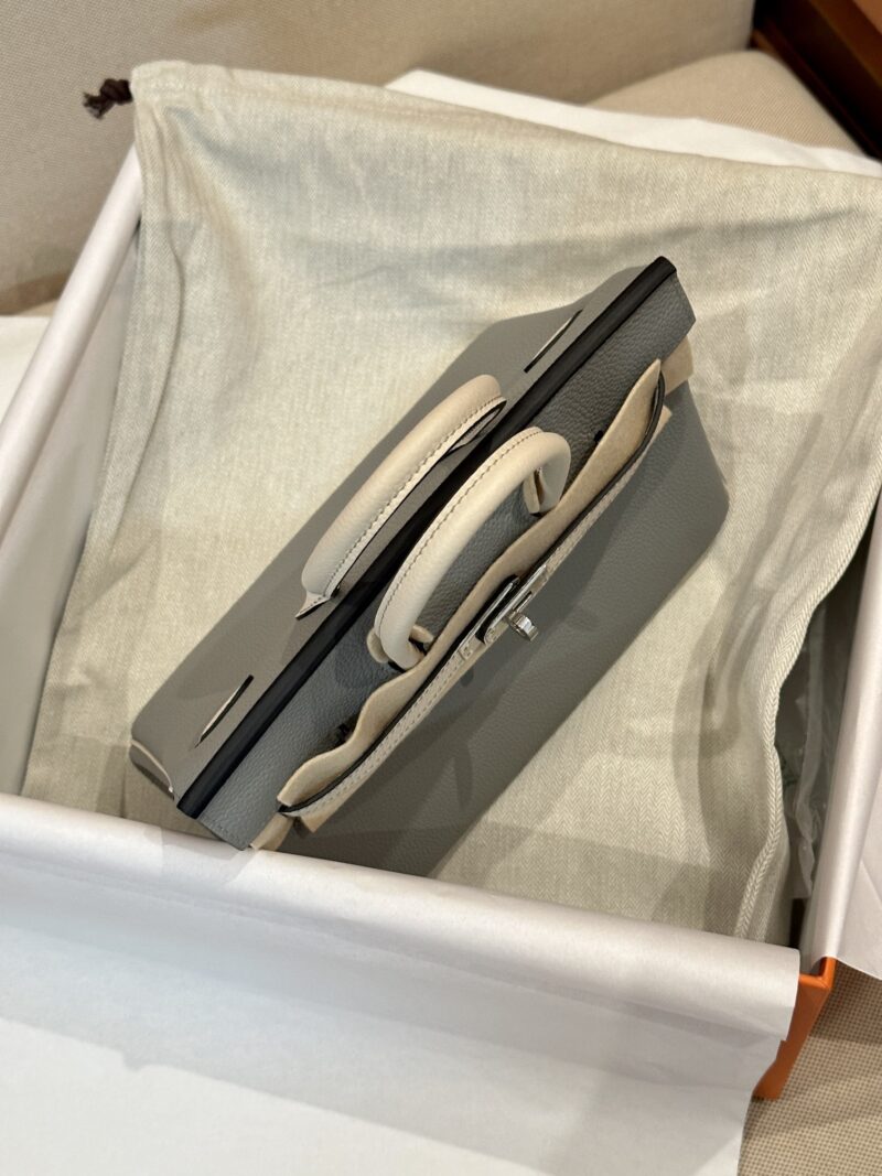 Hermès Birkin 25 Blue De Presse, Craie Togo Palladium Hardware - Image 7