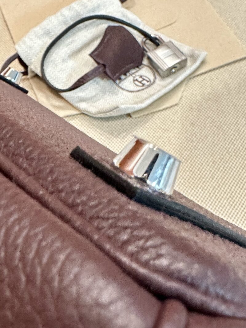 Hermès Birkin 25 Rouge Sellier, Silver Togo Palladium Hardware - Image 10
