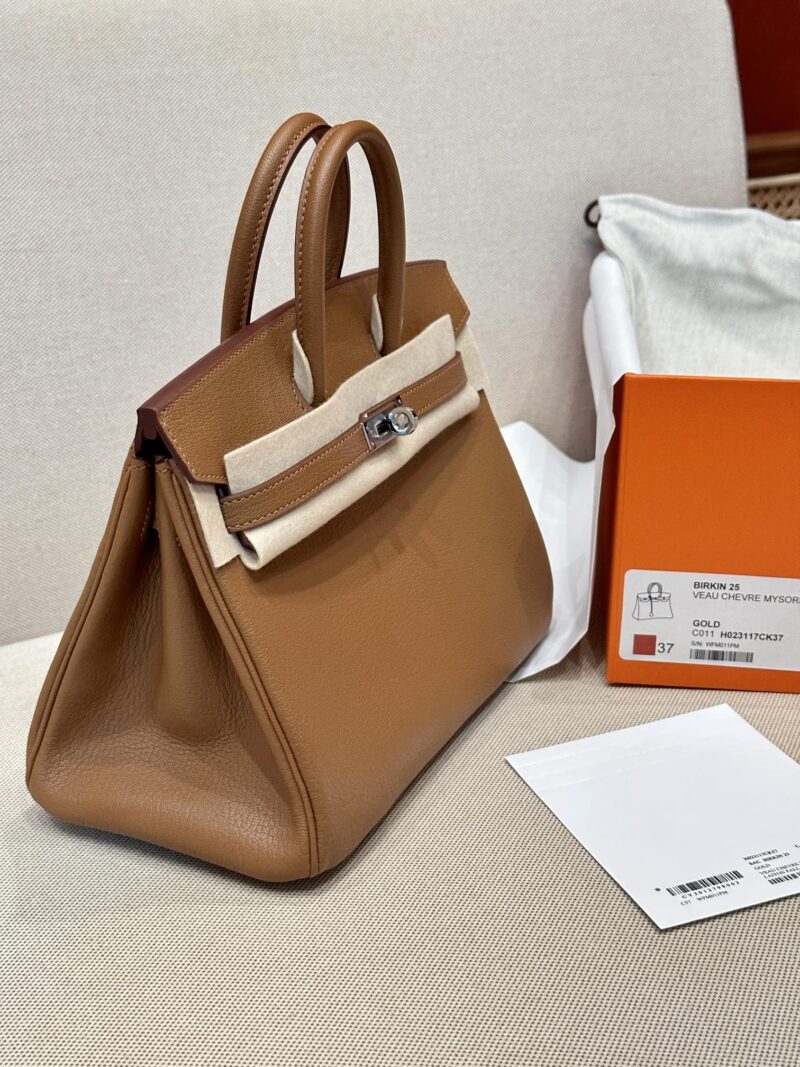 Hermès Birkin 25 Gold Chevre Palladium Hardware - Image 4