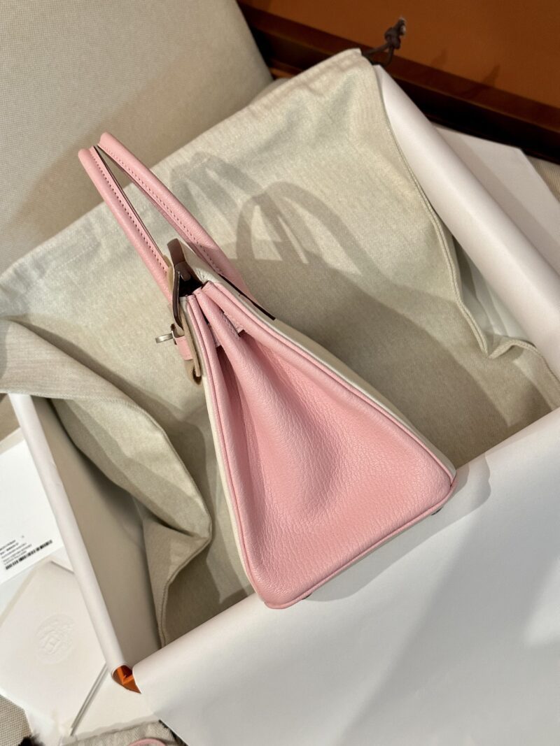 Hermès Birkin 25 Nata, Rose Sakura Chevre Palladium Hardware - Image 6